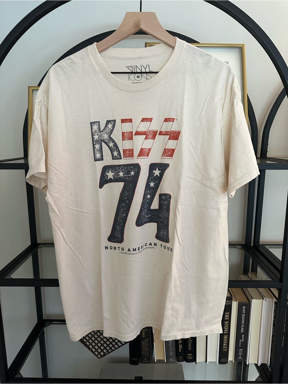 KISS '74 Cream Graphic Short Sleeve Tee by Vinyl Icons